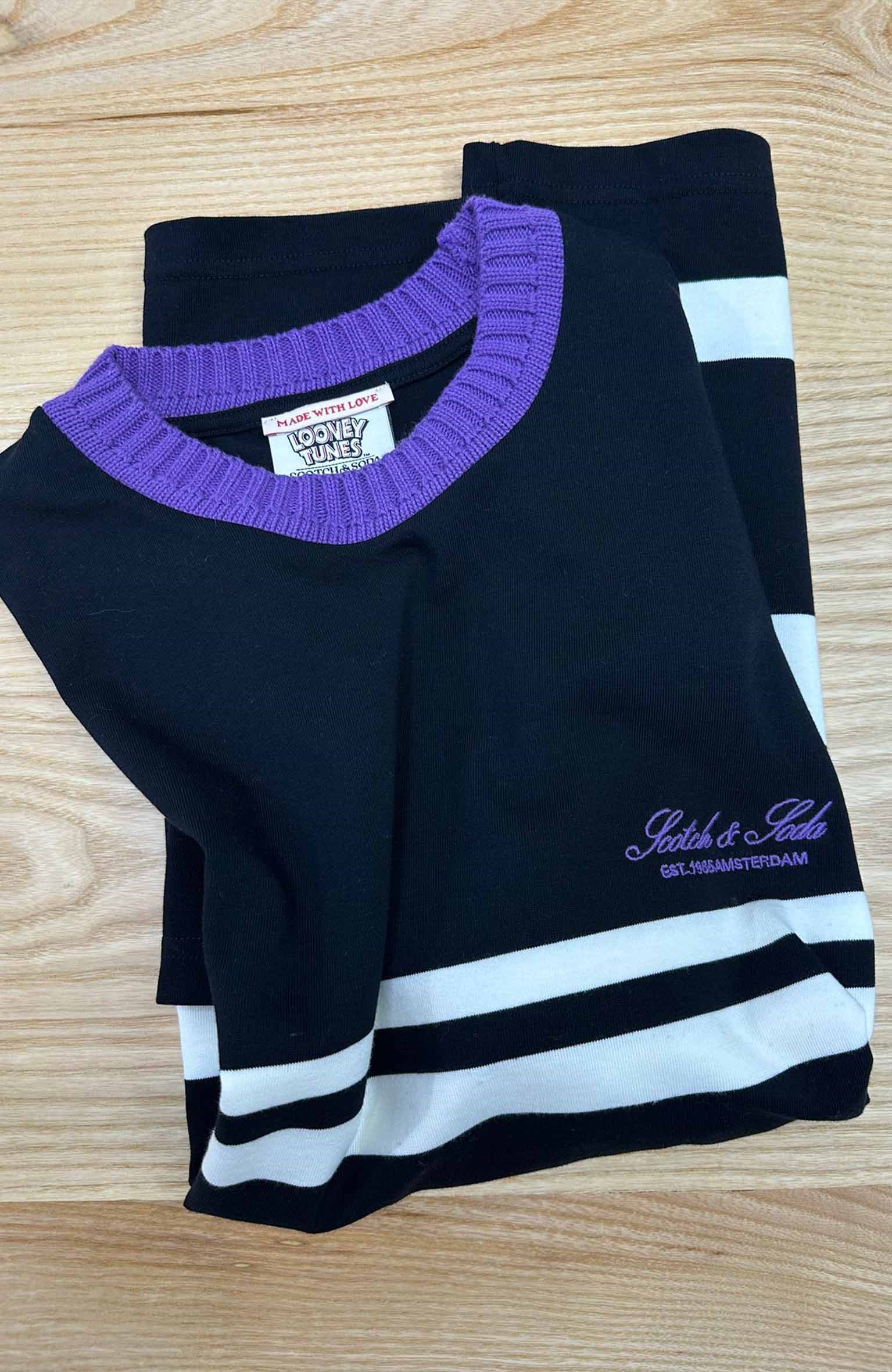 MEN2181 S&SODA ÖRGÜ DETAYLI ŞERİTLİ T-SHIRT