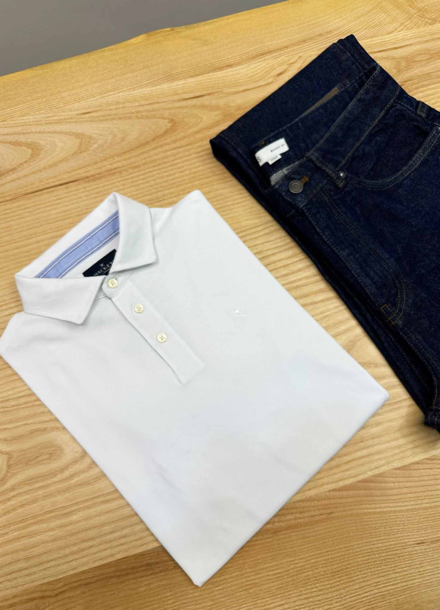 MEN2246 HCKT BEYAZ POLO YAKA UZUN KOL T-SHIRT