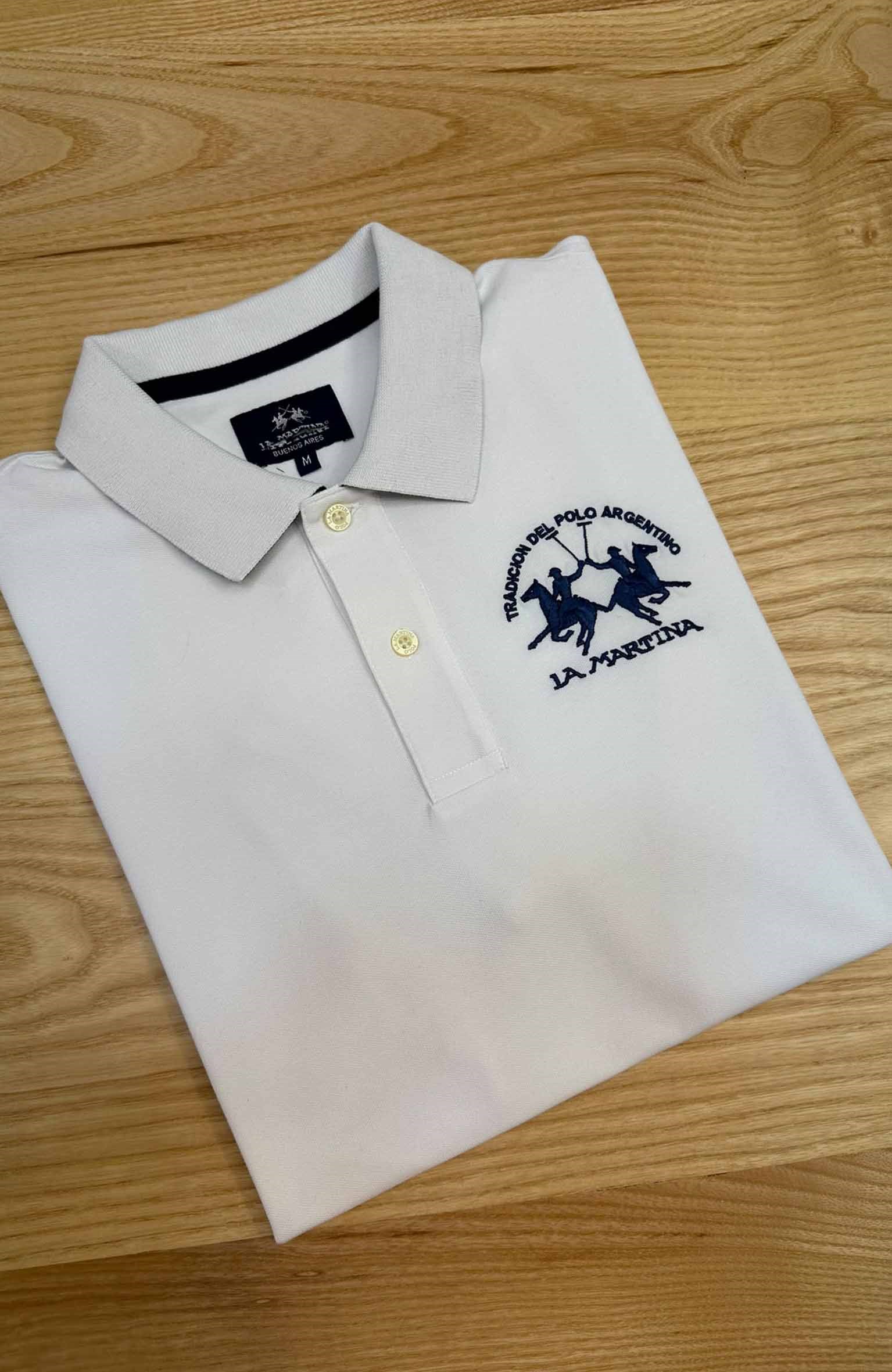 MEN2258 L.MRTN NAKIŞLI BEYAZ POLO T-SHIRT