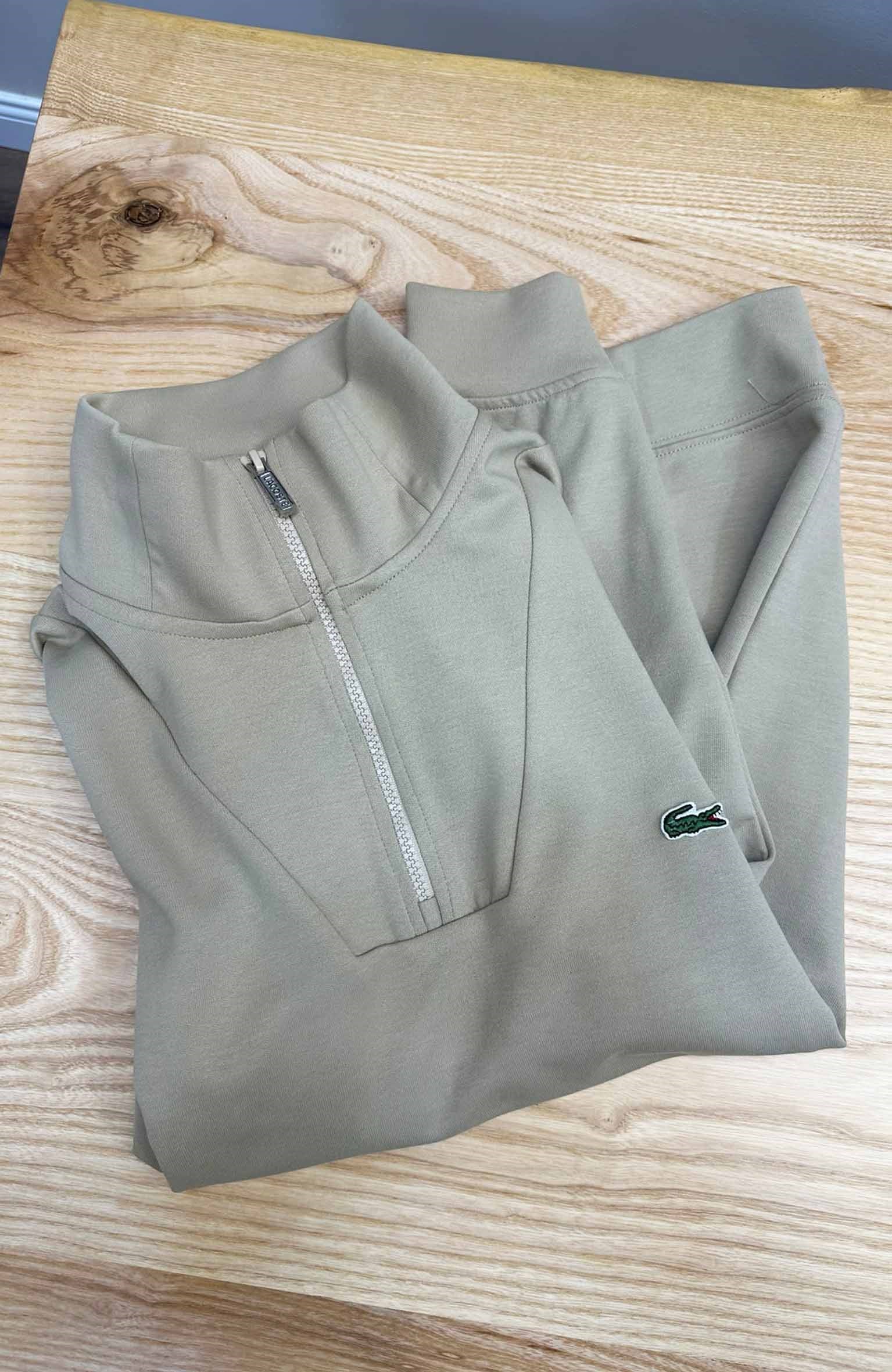 MEN2314 LCT YARIM FERMUARLI LOOSE FİT BEJ SWEAT