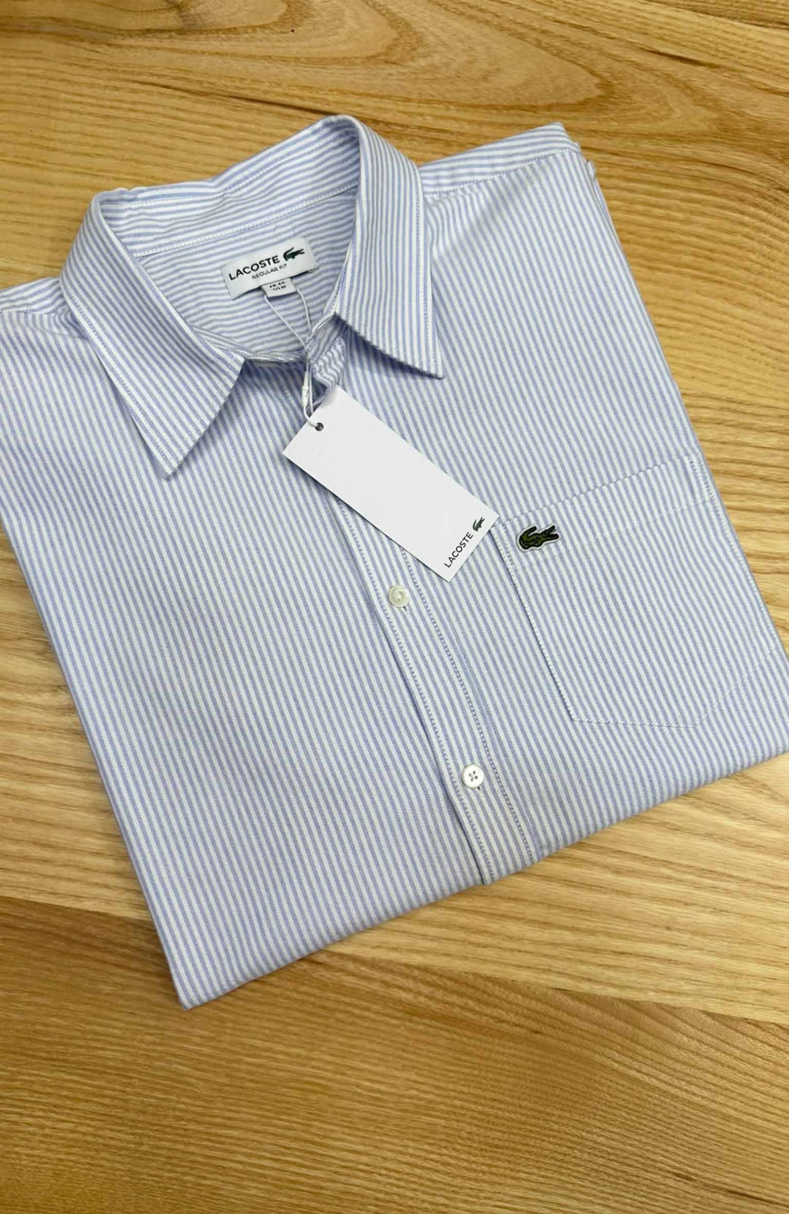 MEN2361 LCT MAVİ ÇİZGİLİ REGULAR CEPLİ GÖMLEK