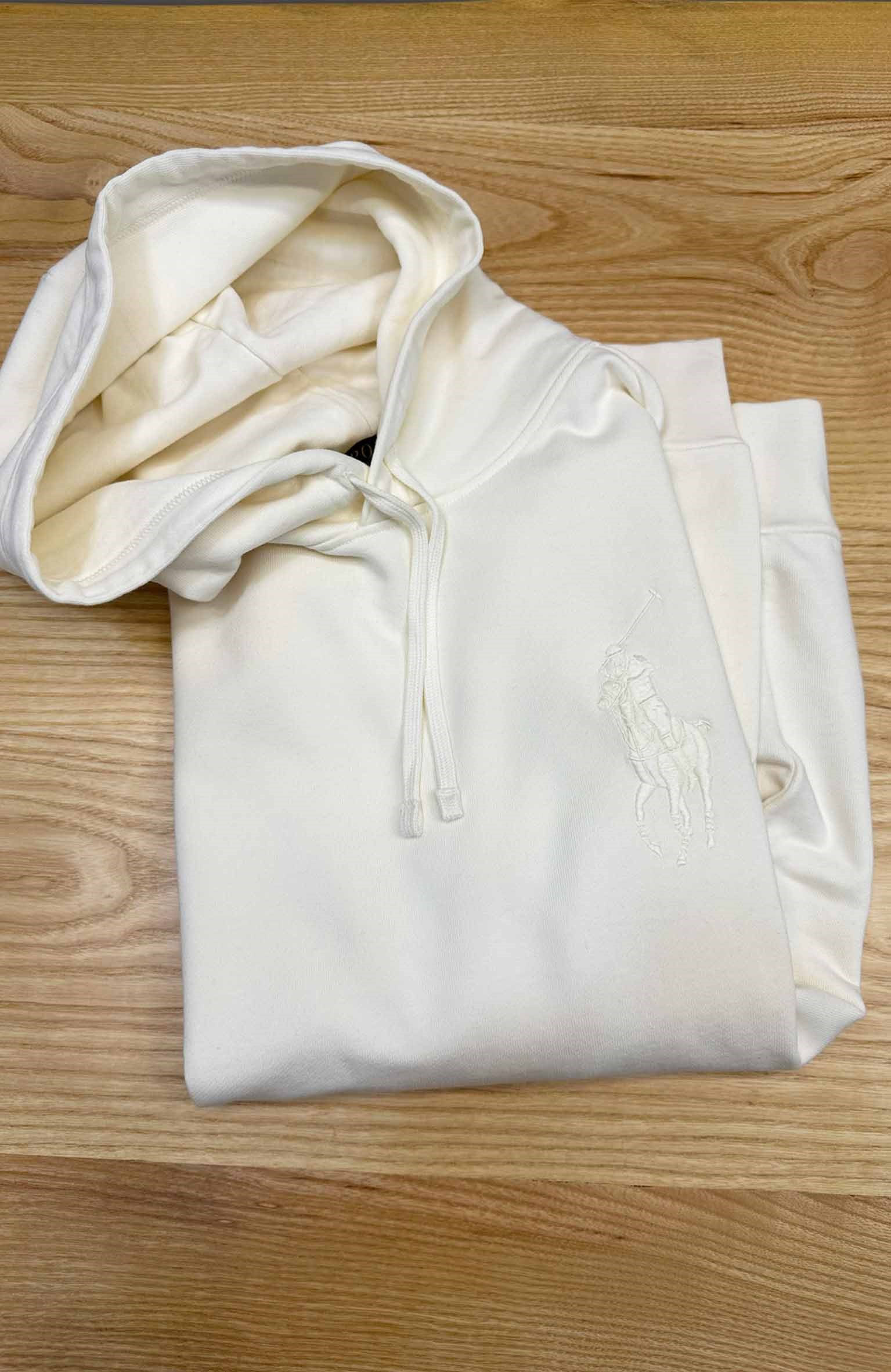 MEN2402 PRL BÜYÜK LOGOLU KAPÜŞONLU KREM SWEAT