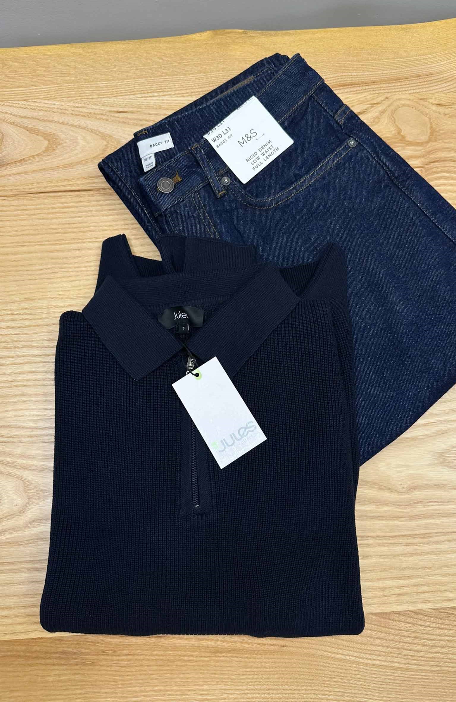 MEN2427 J.LS YARIM FERMUARLI LACİVERT TRİKO KAZAK