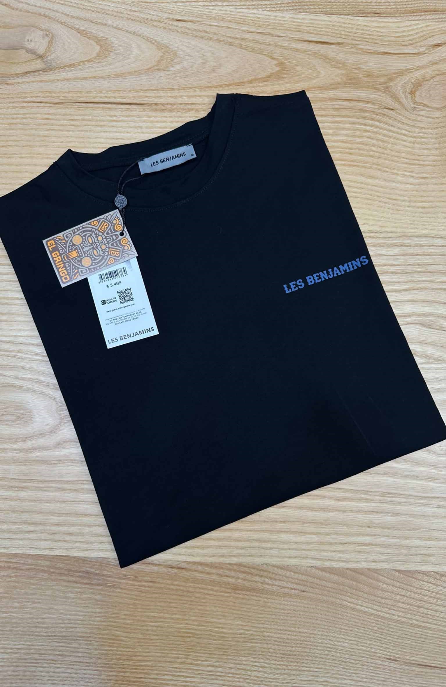 MEN2432 L.BNJ ÖN/ARKA BASKILI SİYAH T-SHIRT