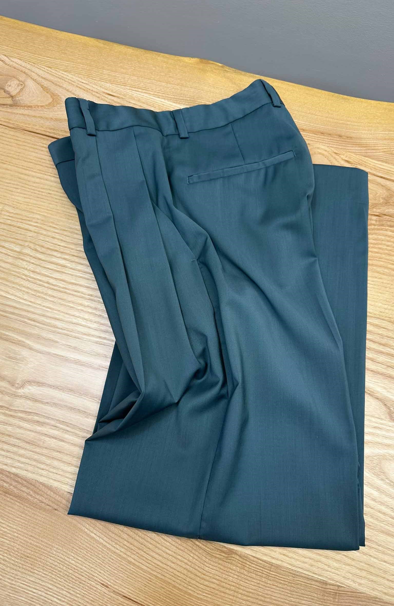 MEN2456 PİLELİ YEŞİL YÜN PANTOLON