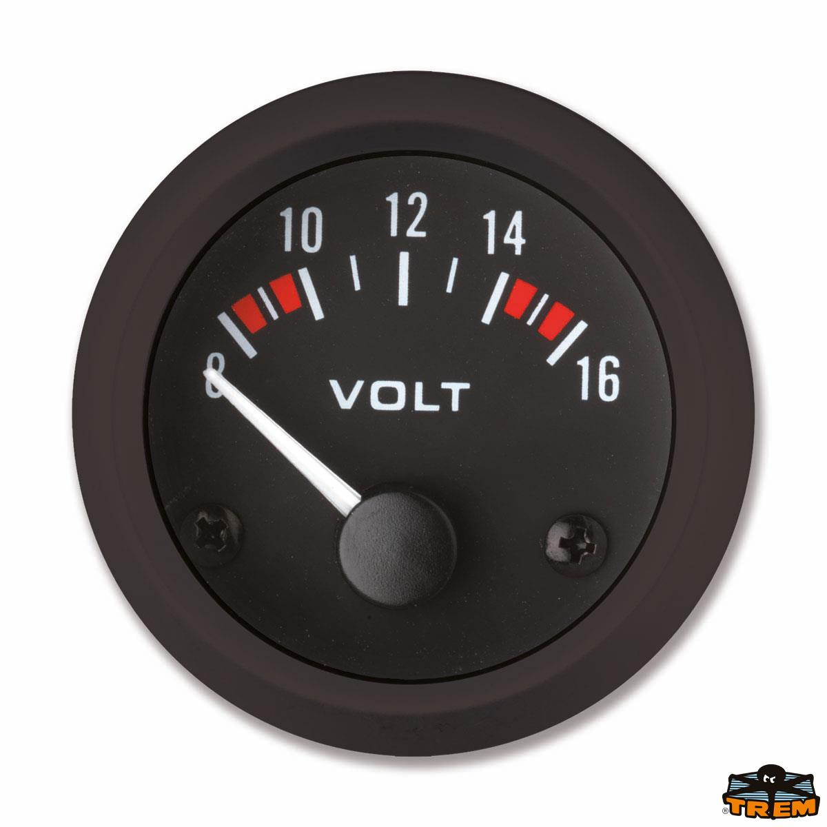 TREM ECO LINE VOLTMETRE.SİYAH.12V.Ø52MM