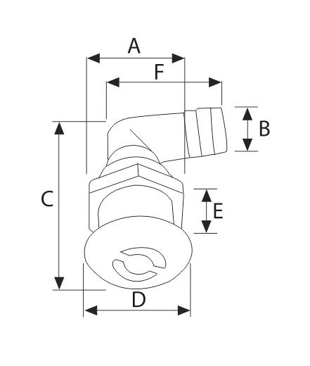TANK HAVALANDIRMA, 90°,Ø16MM GİRİŞ, PLASTİK