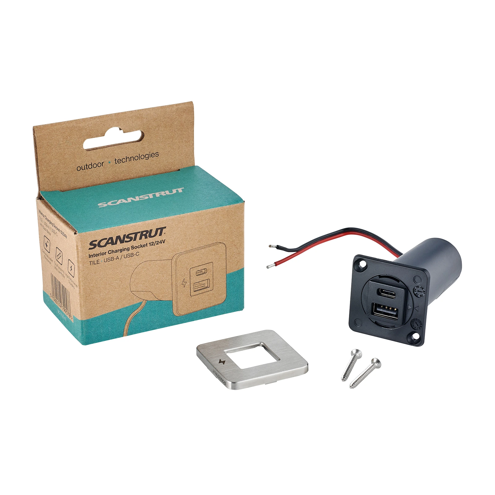 TILE-USB-A/USB-C ŞARJ SOKETİ, PASL. ÇERÇEVE