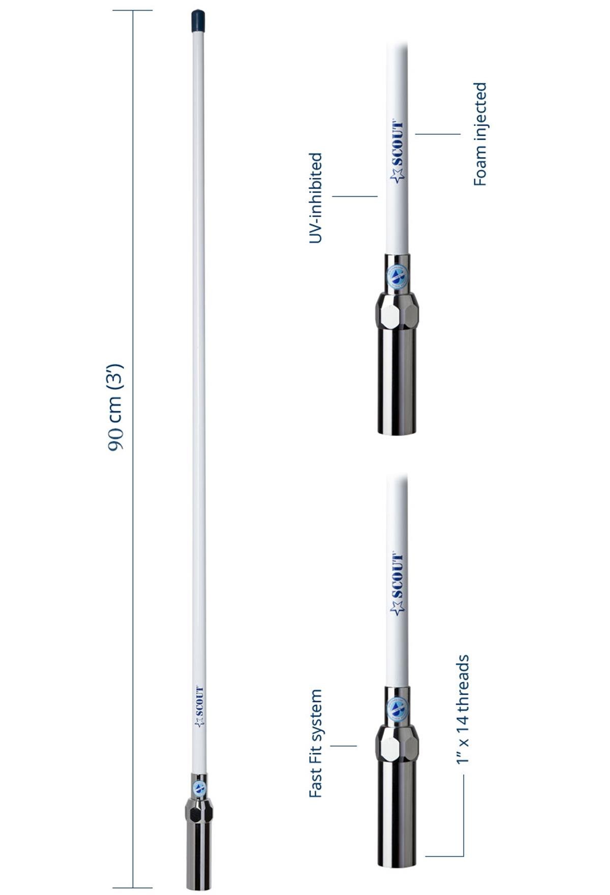 SCOUT KS-62 WIFI ANTENİ, FİBERGLASS, 10 dB. 1.0M