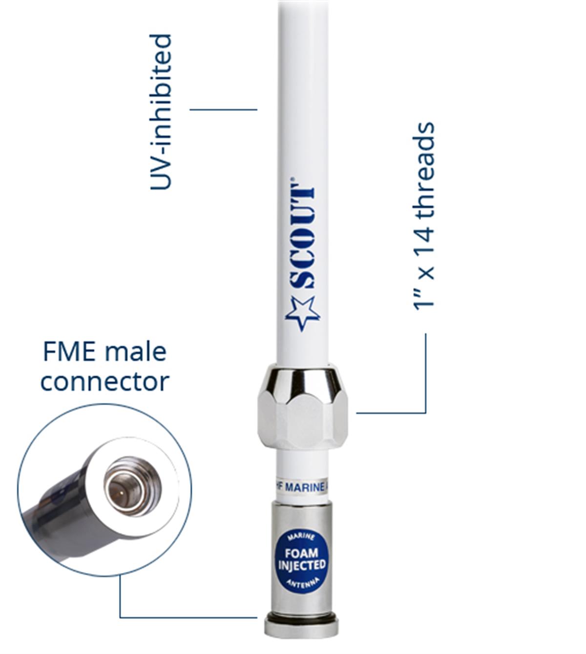 Scout -Quick 1- Vhf Anteni, Fiberglass 1 Mt