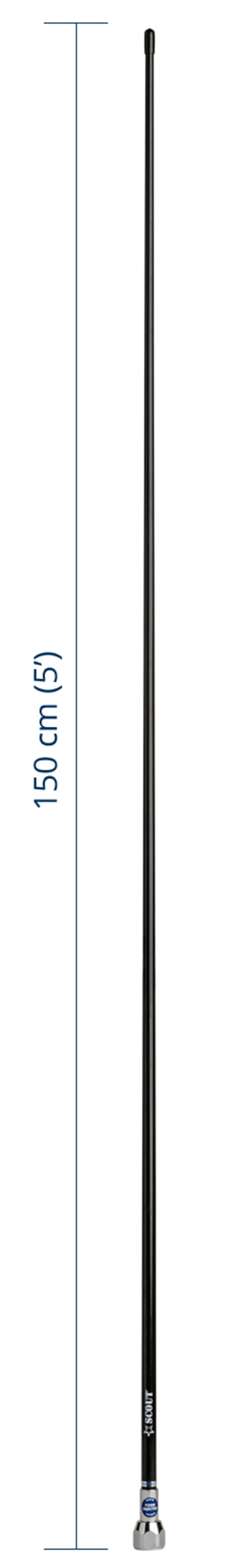 Scout Quick 2 Vhf Anteni Fiberglass 1.5 Metre Siyah