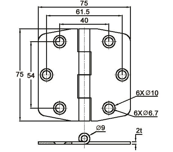 Kapaklı Menteşe 75mm*75mm