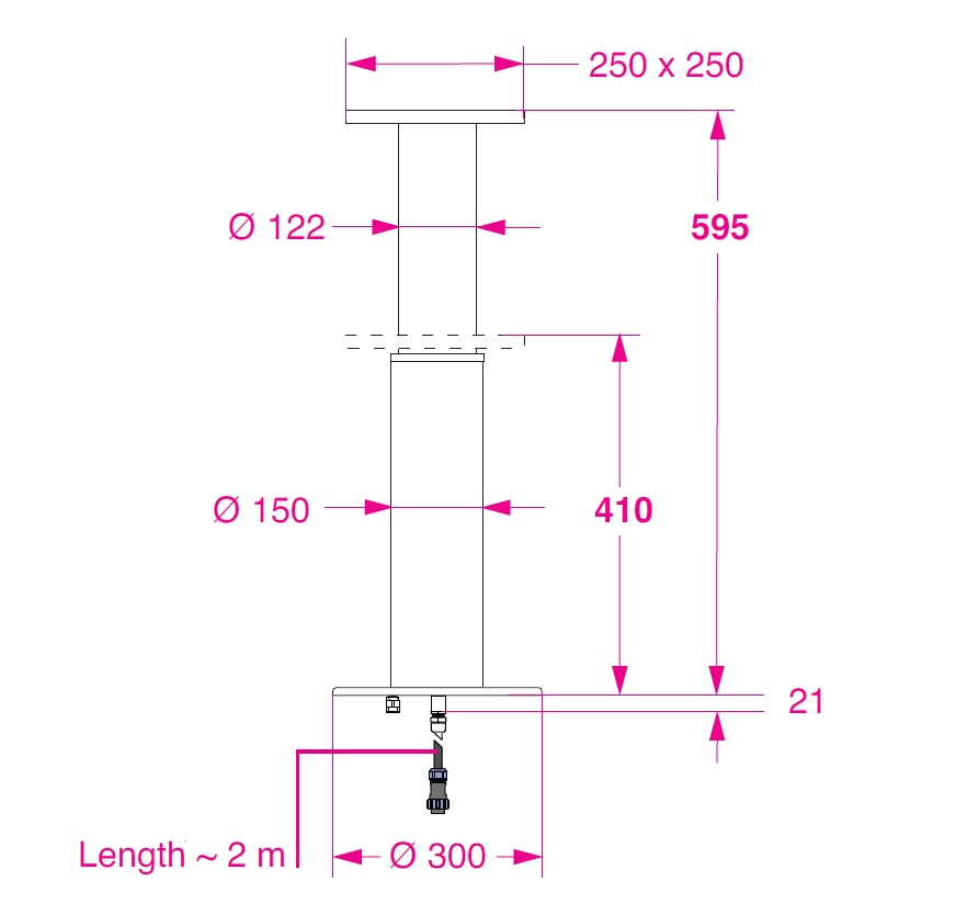 Barka Elektrikli Koltuk Ayağı. 12V.Tek Kademe - 595mm