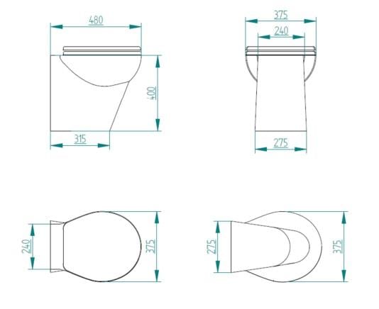 Stilo 12V Beyaz Taş Taharet Kitli Tuvalet