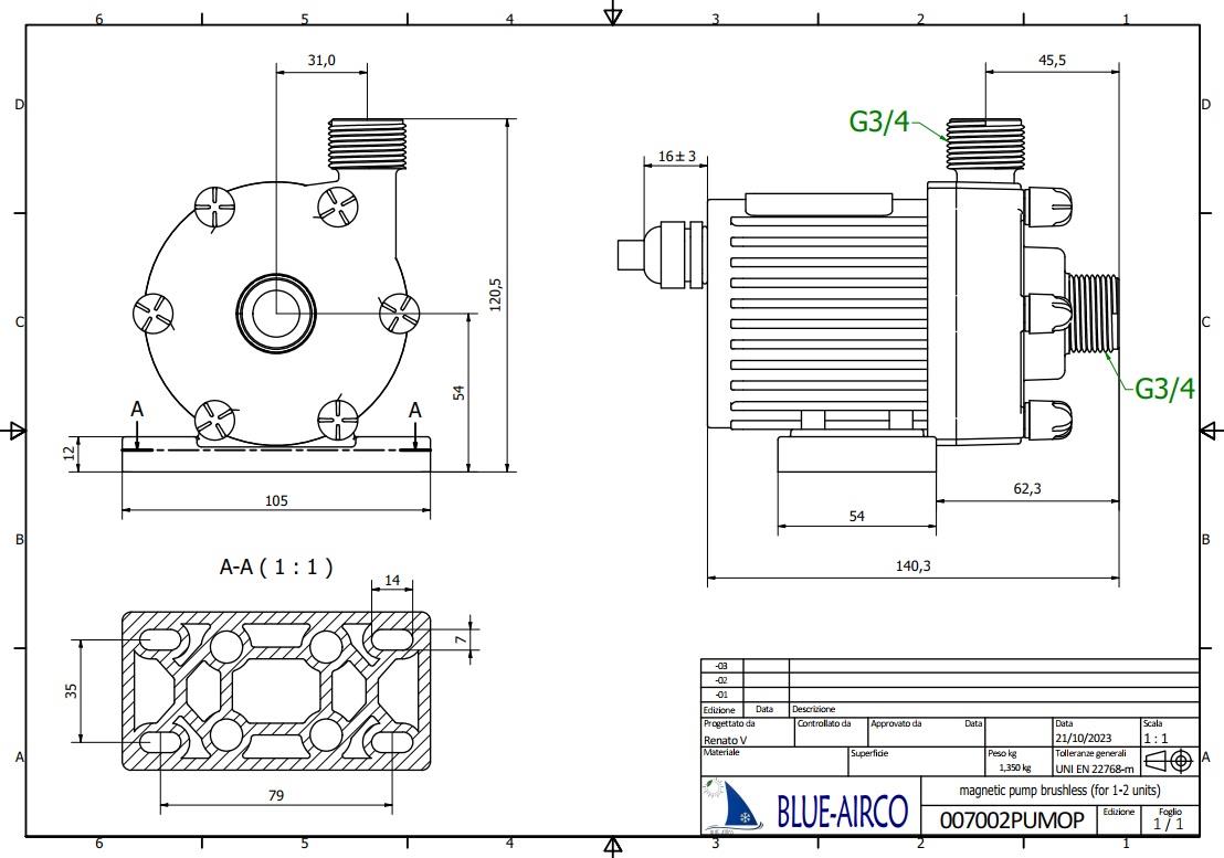 Manyetik Klima Pompası, 12V, IP65. Maks.16000Btu