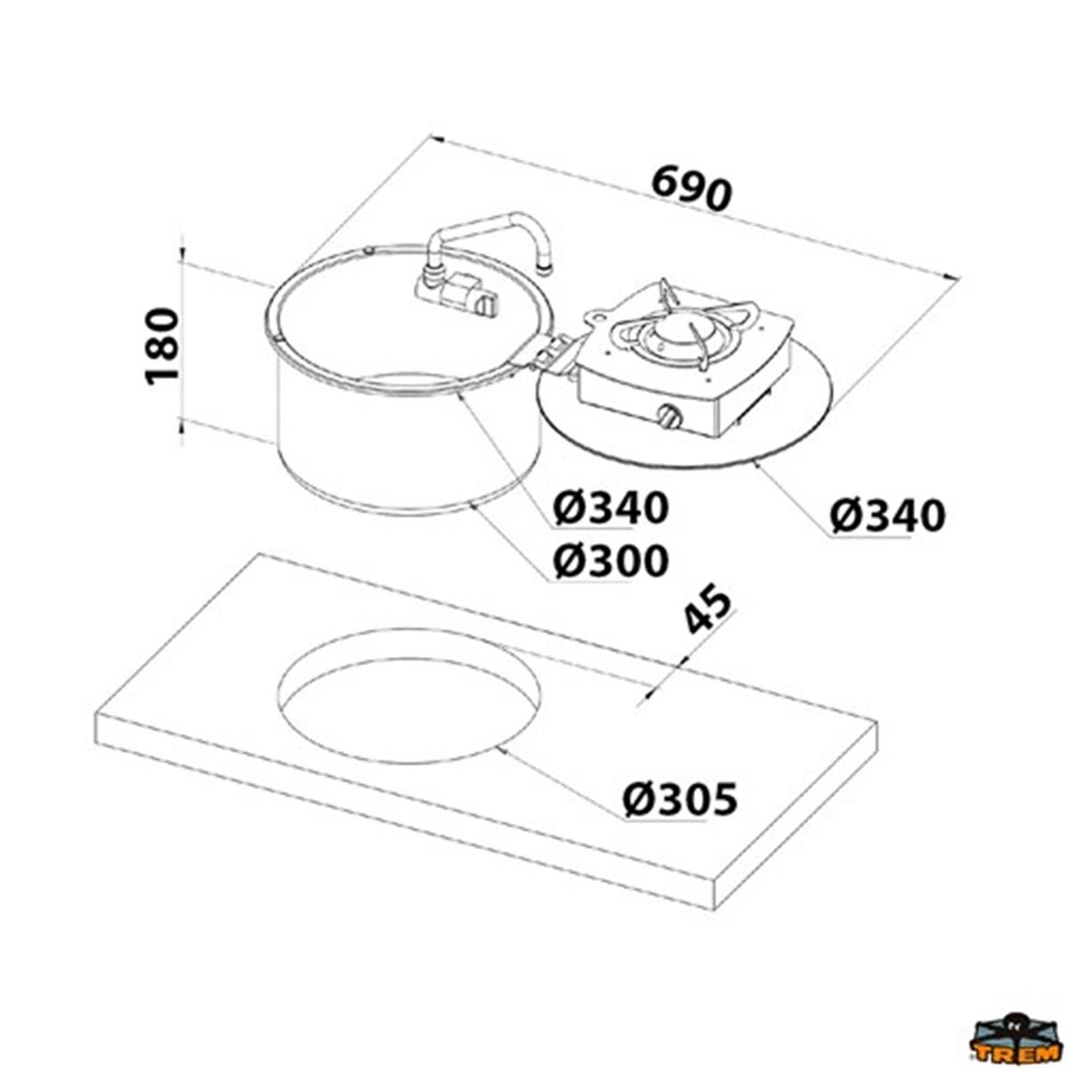 CAN LC1701-S-FP Yuvarlak Evyeli Musluklu Ocak