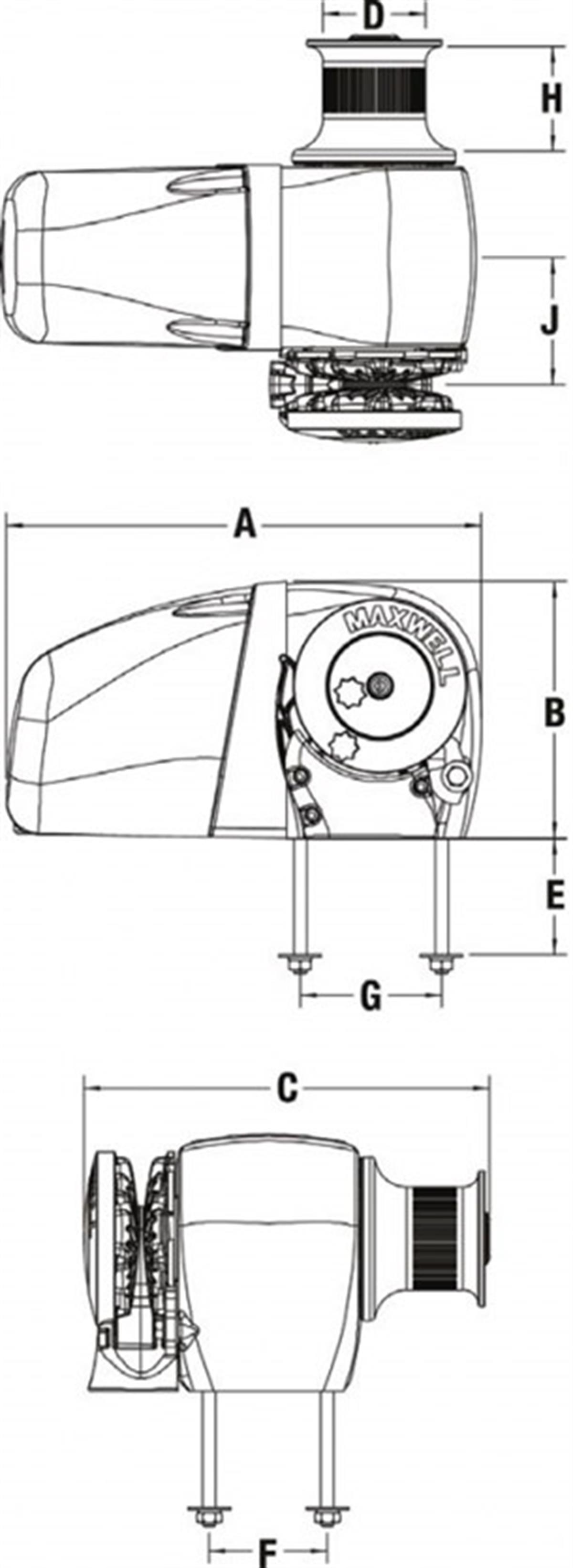 Maxwell HRC-10-8 1000W 12V 8mm Tambursuz Yatık Irgat