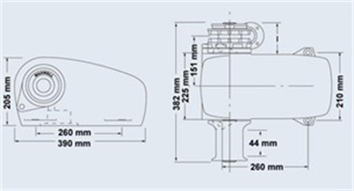 Maxwell HWC 1200W 12V 10mm Tamburlu Yatay Irgat  Çekme Kapasitesi 1000 kg