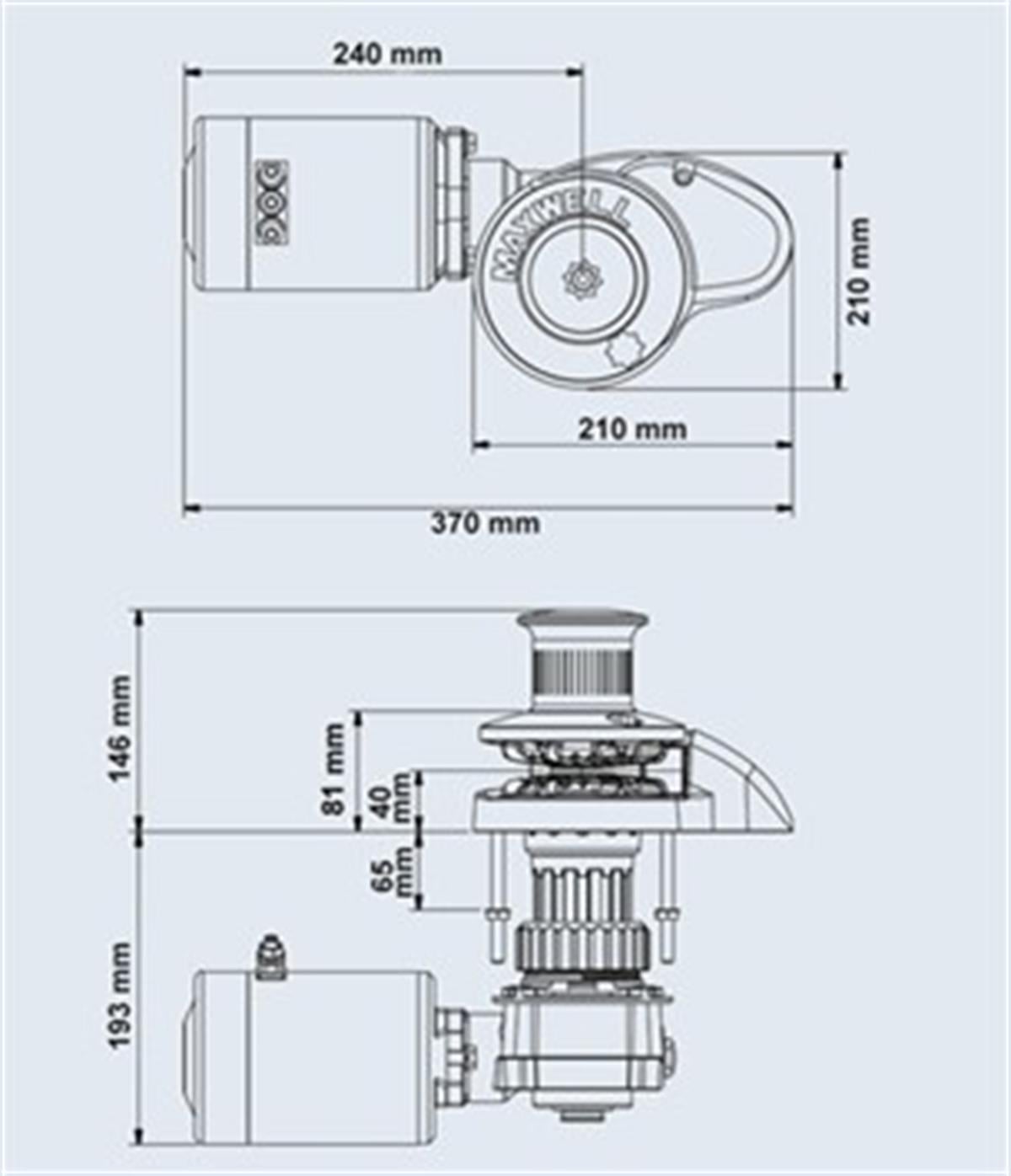 Maxwell RC- 8 Serisi 600W 24V 6 mm Tamburlu Dik Irgat 