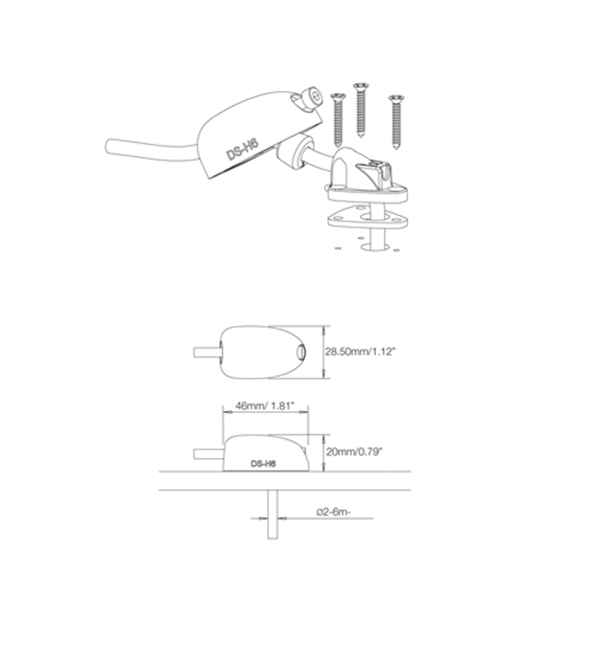 SCANSTRUT DS-H6 KABLO ÇIKIŞI, PLASTİK, GRİ, 2-6MM