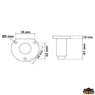 TREM DİREKLİ SİLYON FENERİ,GÖMME.360°,100CM-SİYAH