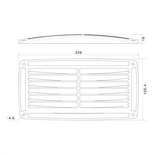 Plastik havalandırma beyaz plastik 206mmx106mm