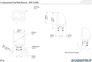 SPR-1I-RM BEYAZ POD. 1XSTD INST.İÇİN, RAYA MONTAJ