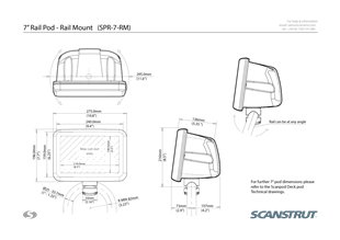 SPR-7-RM 7 EKRAN İÇİN BEYAZ POD. RAYA MONTAJ