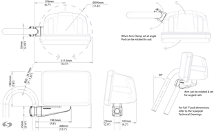 SPR-7-AM 7 EKRAN İÇİN BEYAZ POD. RAYA MONTAJ.DİRSEKLİ
