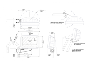SPR-7S-AM 7EKRAN İÇİN BEYAZ POD. RAYA MONTAJ. DİRSEKLİ