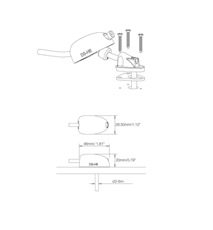 DS-H6 KABLO ÇIKIŞI, PLASTİK, SİYAH, 2-6MM