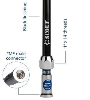 SCOUT -QUICK 1- VHF ANTENİ, FİBERGLASS 1.0 MT, SYH