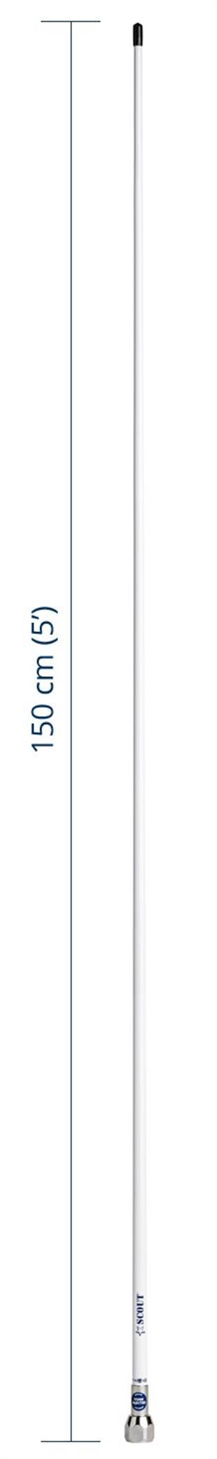 SCOUT -QUICK 2- VHF ANTENİ, FİBERGLASS 1.5 MT