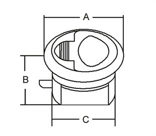 Gömme kulp, kilitli 60mm