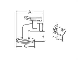 Stoper 90° - 49x50mm