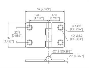 MENTEŞE, 316 PASL.ÇELİK  37X59mm