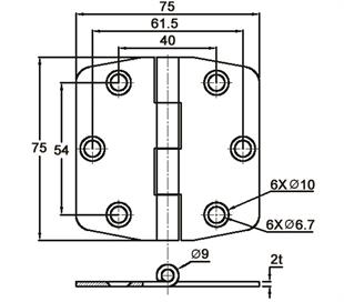 KAPAKLI MENTEŞE 75MM*75MM