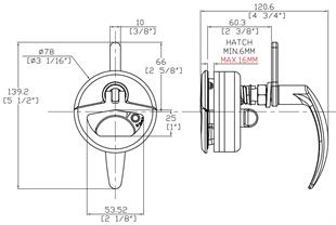Gömme Kulp + Kapı Mandalı Ø65mm