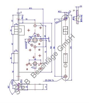 Polisajlı paslanmaz çelik tuvalet kapısı kilidi, sağ