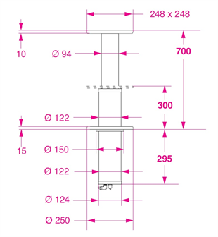 Barka Elektrikli Gömme Masa Ayağı.12V.Tek Kademe-700mm