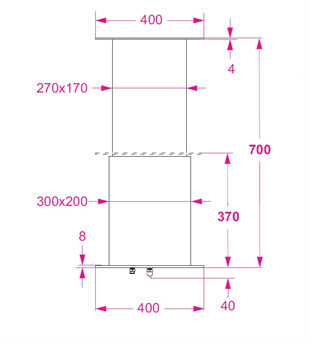 Barka Elektrikli Masa Ayağı Paslanmaz Çelik 24V.Tek Kademe 700mm