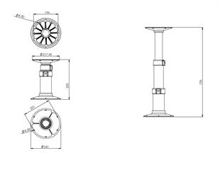 Trem masa ayağı, 32-72cm