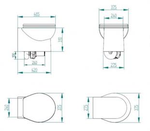 Smart 12V Beyaz Kısa Taş Taharet Kitli Tuvalet
