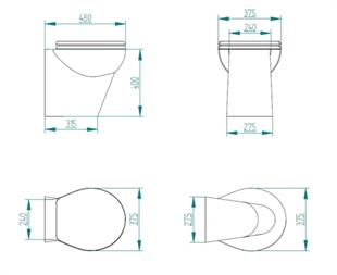 Stilo 24V Beyaz Taş Taharet Kitli Tuvalet
