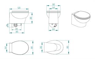 Stilo Plus 12V Beyaz Kısa Taş Taharet Kitli Tuvalet
