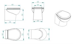 Match 24V Beyaz Kısa Taş Thr.Kitli Tuvalet