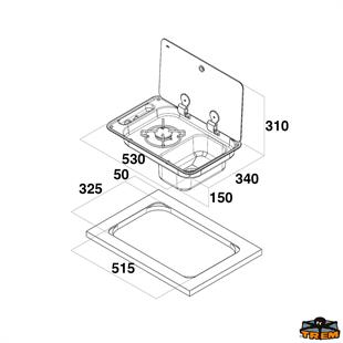 CAN FL1323-1 KOMBİNE OCAK SETİ(SOL OCAK-SAĞ EVYE)