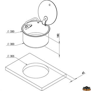 CAN LR1751 Musluklu Kapaklı Yuvarlak Evye