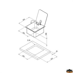 CAN LR1760 Musluklu Kapaklı Dikdörtgen Evye