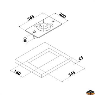 CAN PV1350 Tekli Cam Yüzeyli Dikdörtgen Gömme Ocak